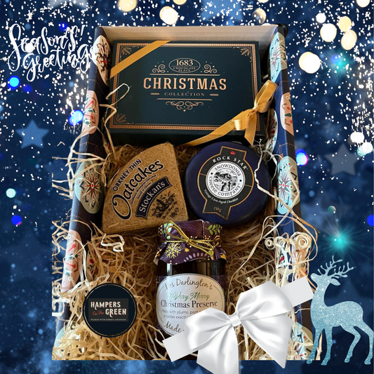 Luxury Christmas Chocolates, Cave Aged Rock Star Cheese & Christmas Preserve Gift Hamper