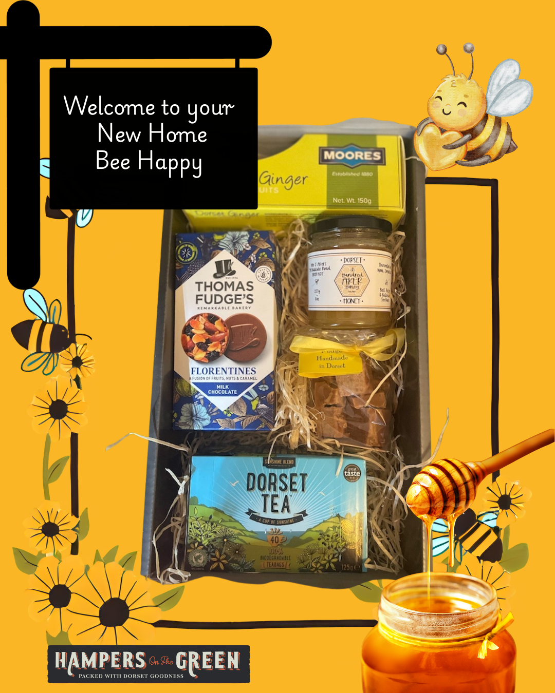 Bee Loved Dorset Hamper – Tea Time Treats with Honey & Charm