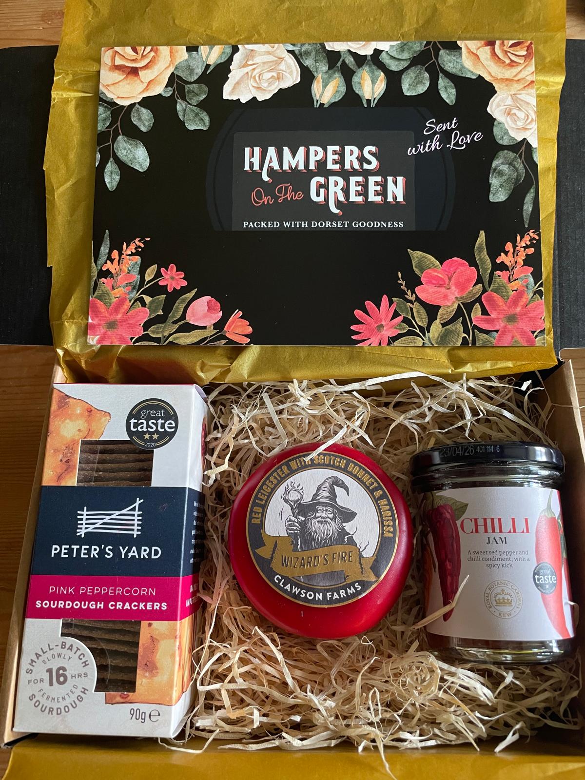 Hot lips! Ignite your taste buds with this fiery little cheese gift hamper.