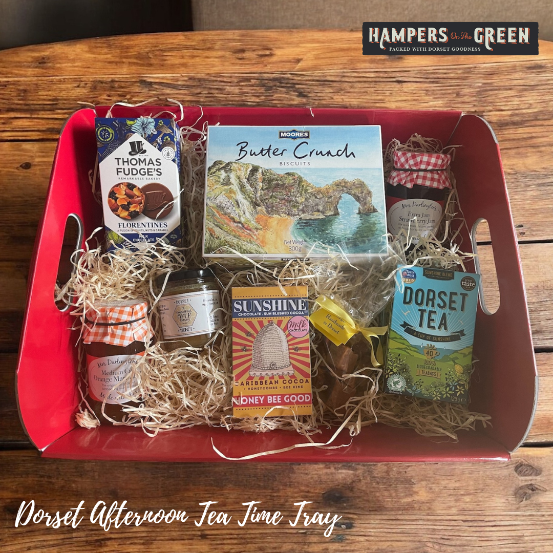 Dorset Tea Time Treasures – Presented on a Red Tray